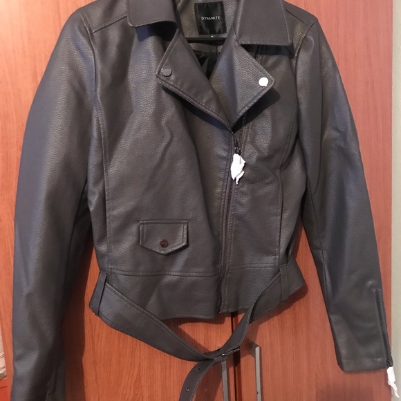 Dynamite belted faux leather jacket - Picture 4 of 5